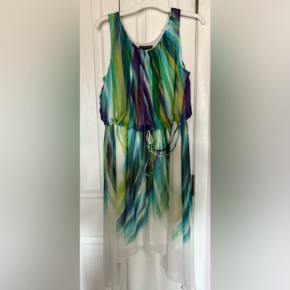 Covington Sandra Darren Watercolor Dress Size 16 Fitting Cocktail/Formal dress